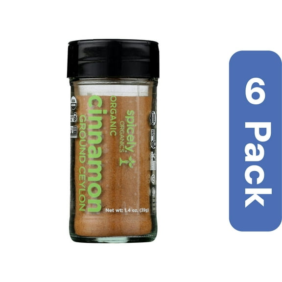 Spicely Organics Ground Cumin Spice Cylinders Jar 1.4 oz (Pack of 6)