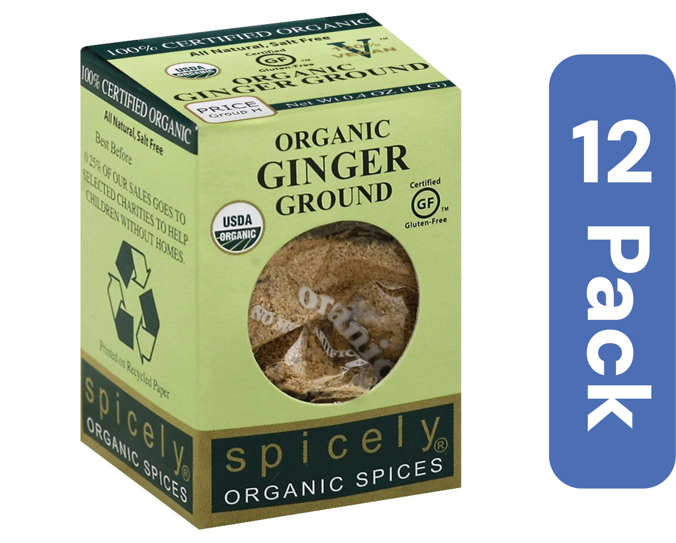 Spicely Organics Ground Ginger Spice 0.4 oz (Pack Of 12)
