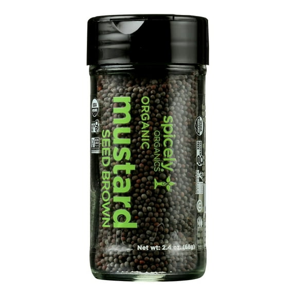 Spicely Organics Mustard Seed Brown Spice Jar 2.4 oz (Pack of 9)