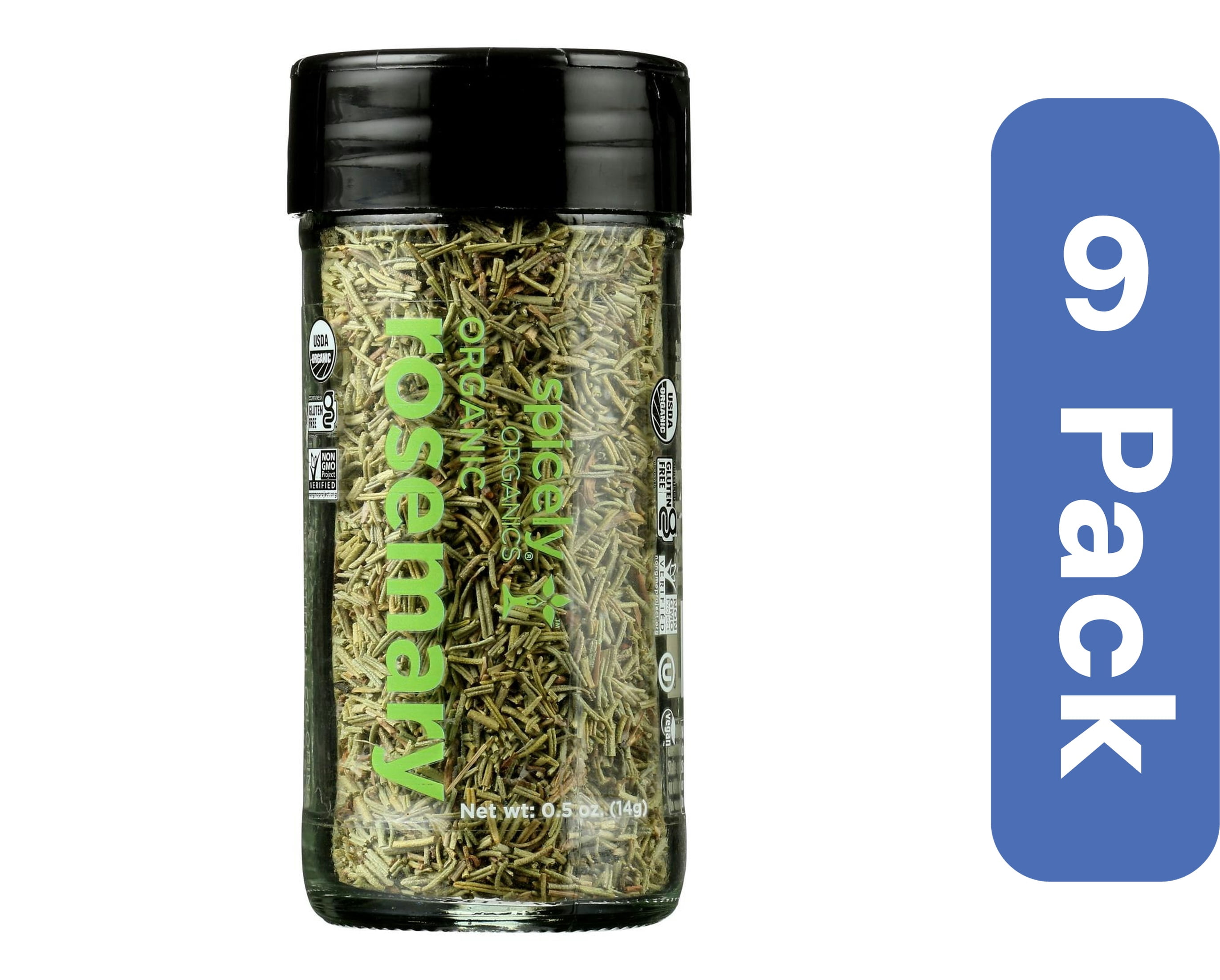 Spicely Organics Rosemary Whole Spice Jar 0.5 oz (Pack Of 9)