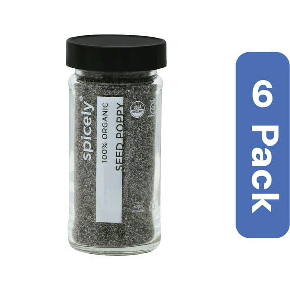 Spicely Organics Seasoning Poppy Seed Jar 2.2 oz (Pack Of 6)