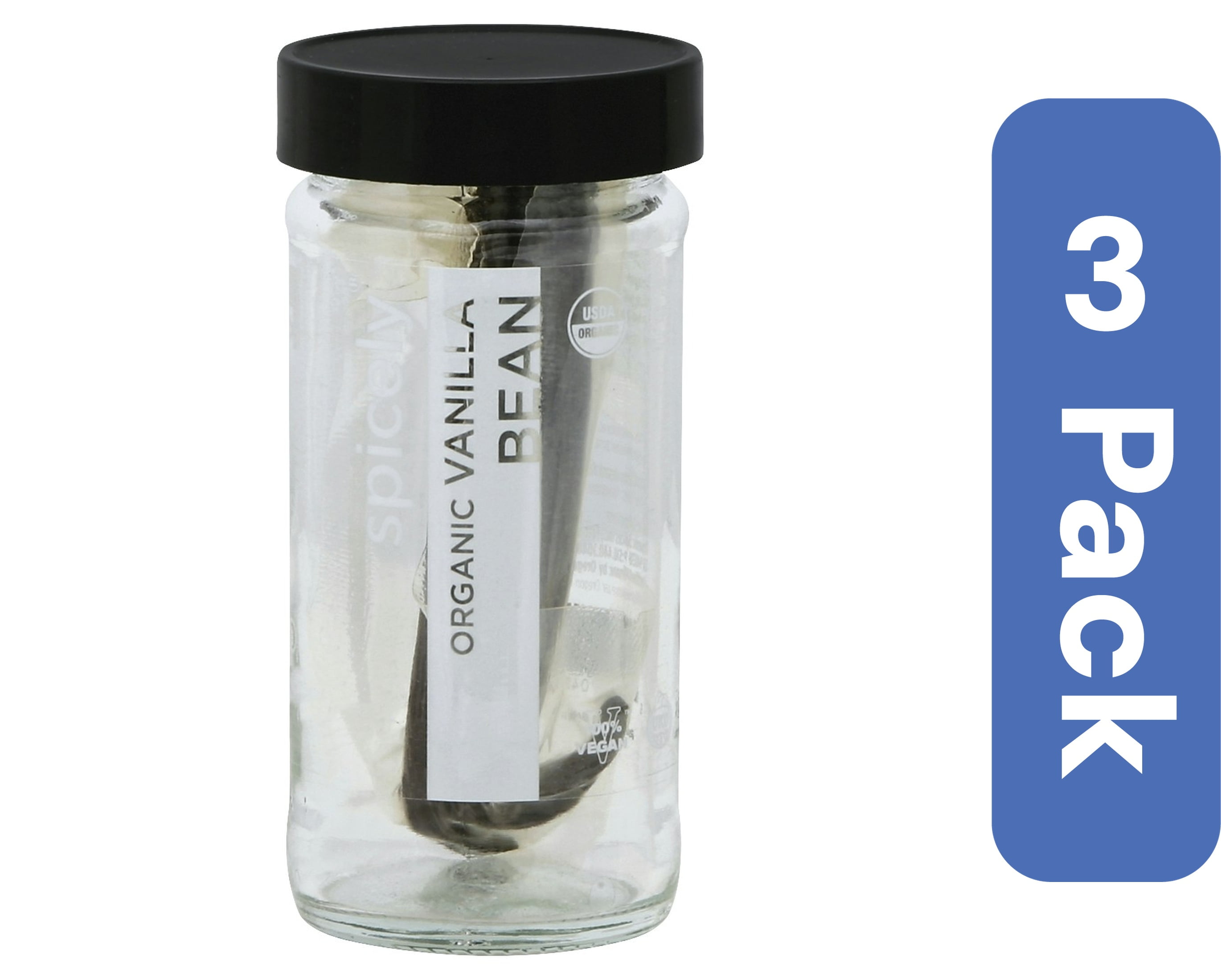 Spicely Organics Spice Vanilla Bean Jar (Pack of 3)