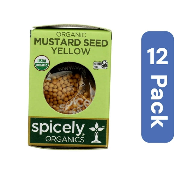 Spicely Organics Yellow Mustard Seed Spice Box 0.45 oz (Pack Of 12)