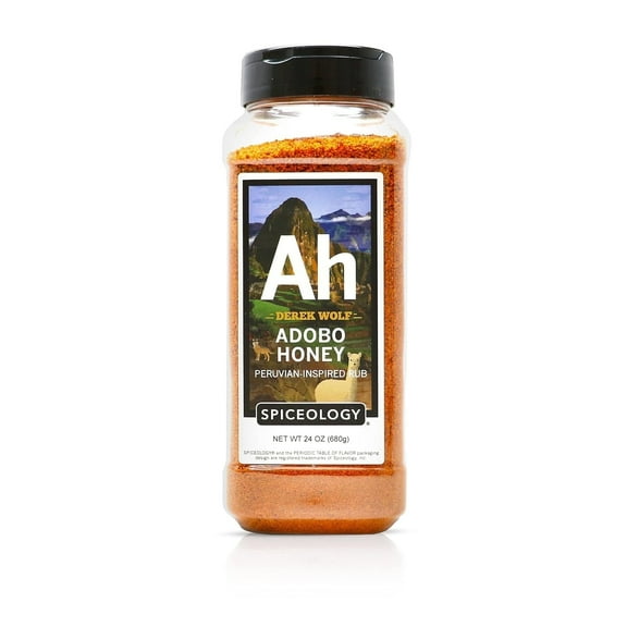 Spiceology – Derek Wolf Adobo Honey – Peruvian-Inspired BBQ Seasoning for Chicken, Pork, Salmon, Beef, Sweet Potatoes, Veggies & More – 24 oz