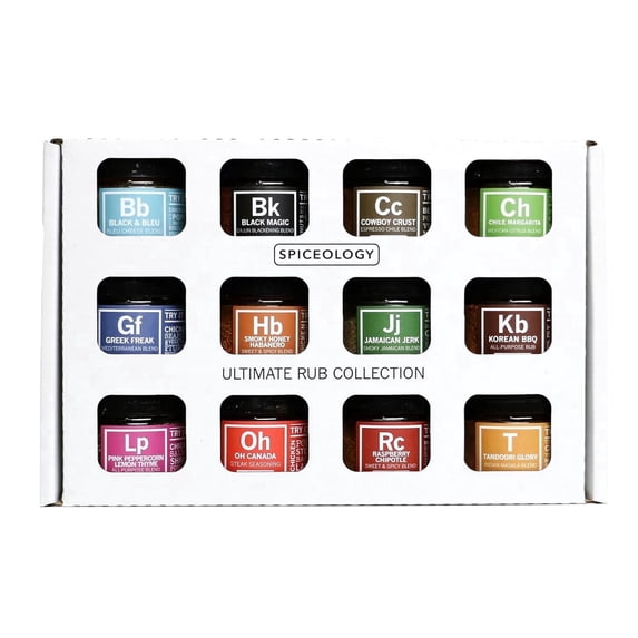 Spiceology Ultimate Rub Collection Gift Set, 12 Gourmet Seasonings
