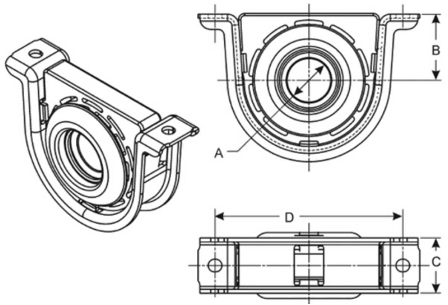 Spicer 210391-1X Dana Driveshaft Center Support Bearing Fits select: 1980 CHEVROLET C6500, 1974 FORD MOTORHOME CHASSIS