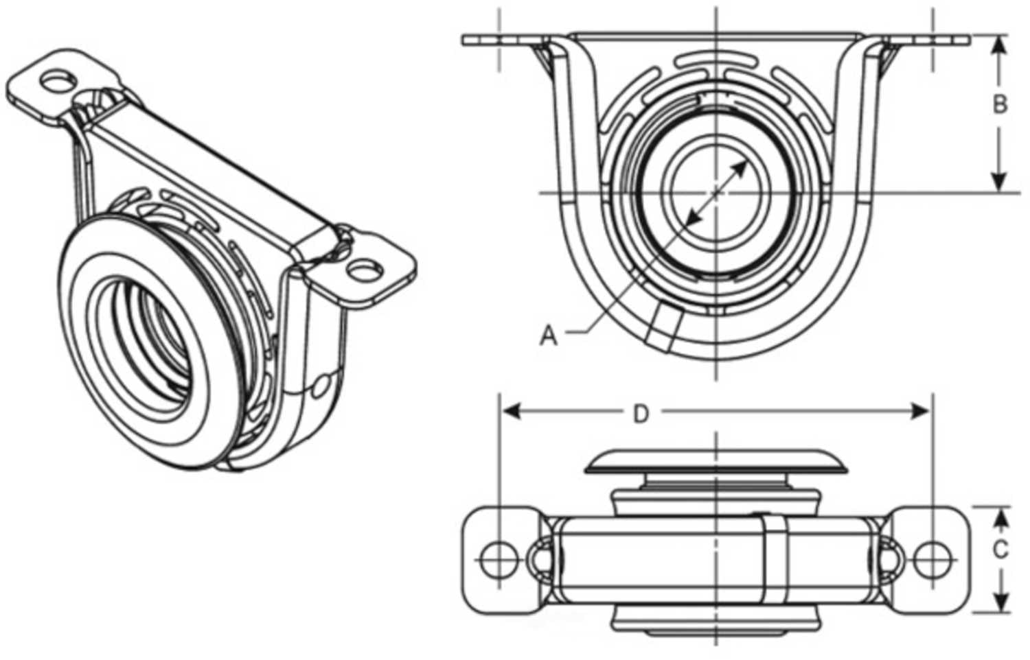 Spicer 211260X Drive Shaft Center Support Bearing