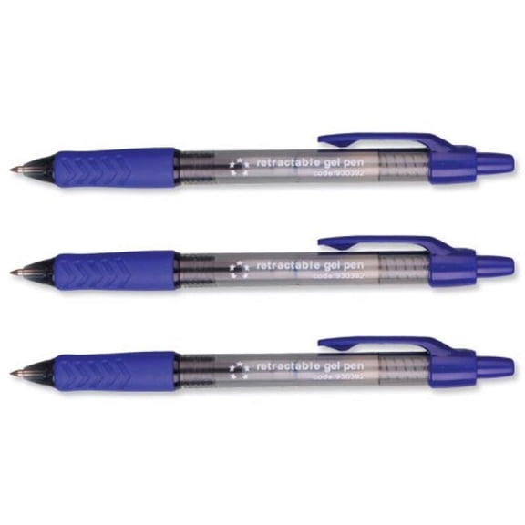 Spicers Gel Rollerball Retractable Medium 0.7mm Tip 0.4mm Line Blue Ref GP110601 [Pack 12]