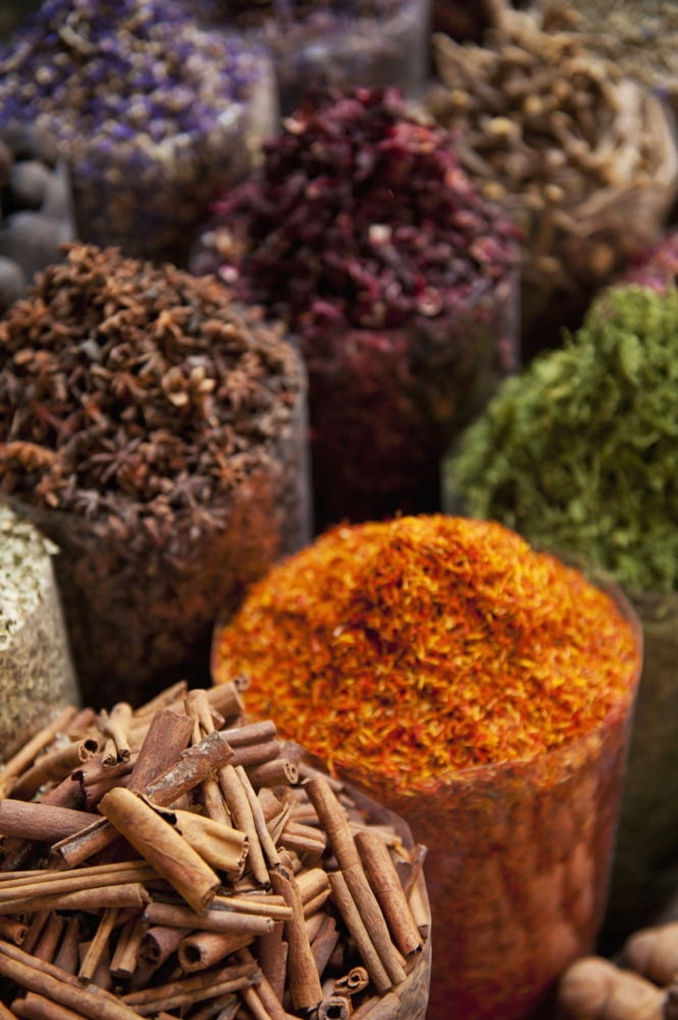 Spices For Sale In Spice Market Dubai United Arab Emirates Canvas Art - Ian Cumming  Design Pics (12 x 19)