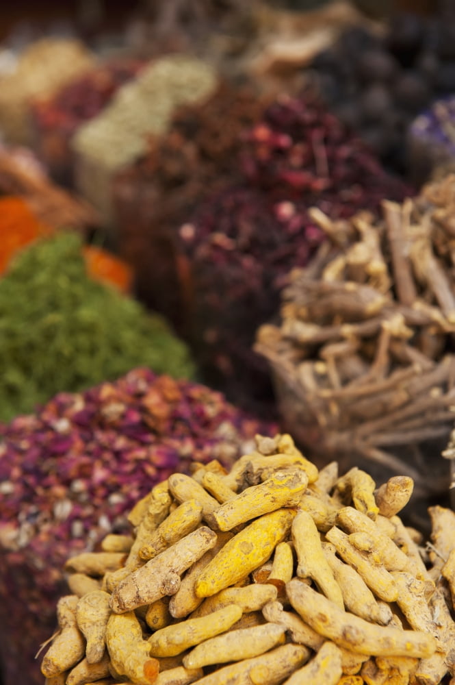 Spices For Sale In Spice Market Dubai United Arab Emirates Canvas Art - Ian Cumming Design Pics (12 x 19)
