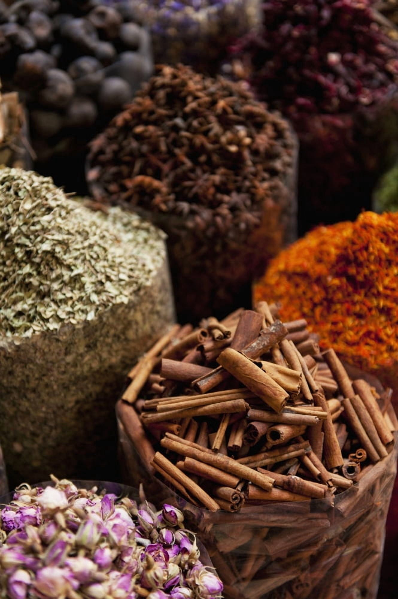 Spices For Sale In Spice Market Dubai United Arab Emirates Canvas Art - Ian Cumming Design Pics (24 x 38)