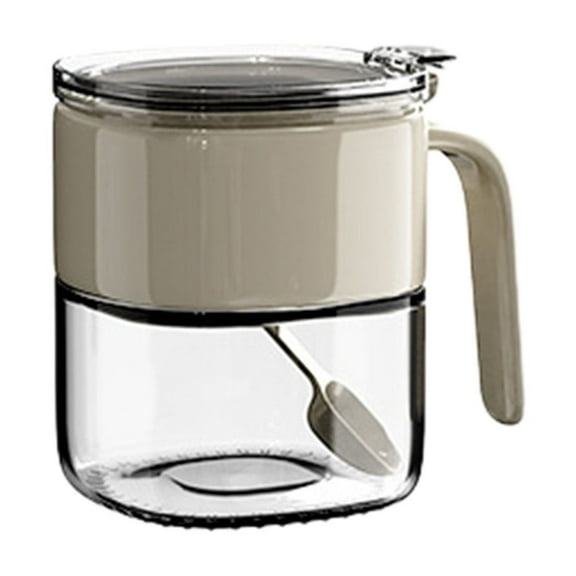 Spices Jars with Spoon, Glass Salt and Sugar Containers Condiment Jar Seasoning Container Brown Sugar Bowl for Coffee Bar, Kitchen, Food Storage