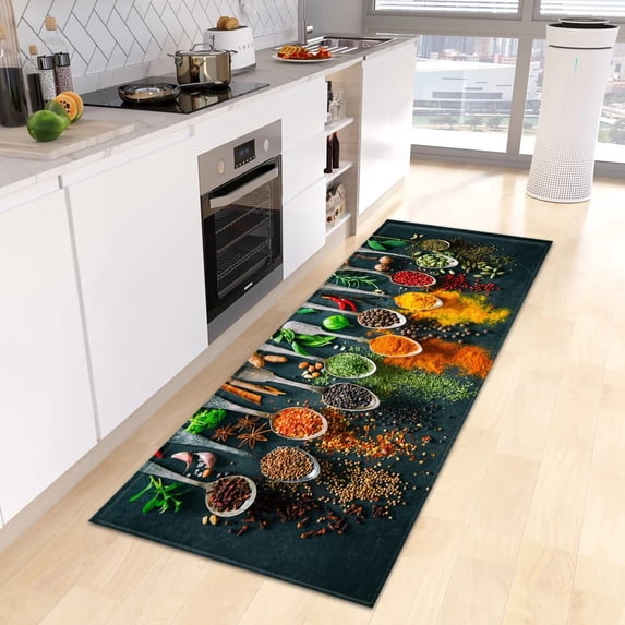 Spices Kitchen Mat Home Entrance Doormat Living Room Bedroom Balcony Floor Decor Carpet Bathroom Hallway Door Anti-Slip Foot Rug