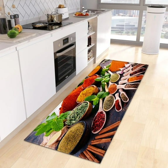 Spices Kitchen Mat Home Entrance Doormat Living Room Bedroom Balcony Floor Decor Carpet Bathroom Hallway Door Anti-Slip Foot Rug
