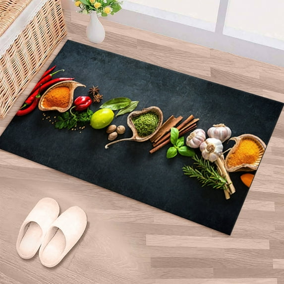 Spices Rug, Spices Kitchen Rugs, Gift For Her Rugs, Customs Rugs, Indian Spices Rugs, Modern Rugs, Non-Slip Carpet Rugs, Accent Rugs, 1.7'x2.3' - 50x70 cm