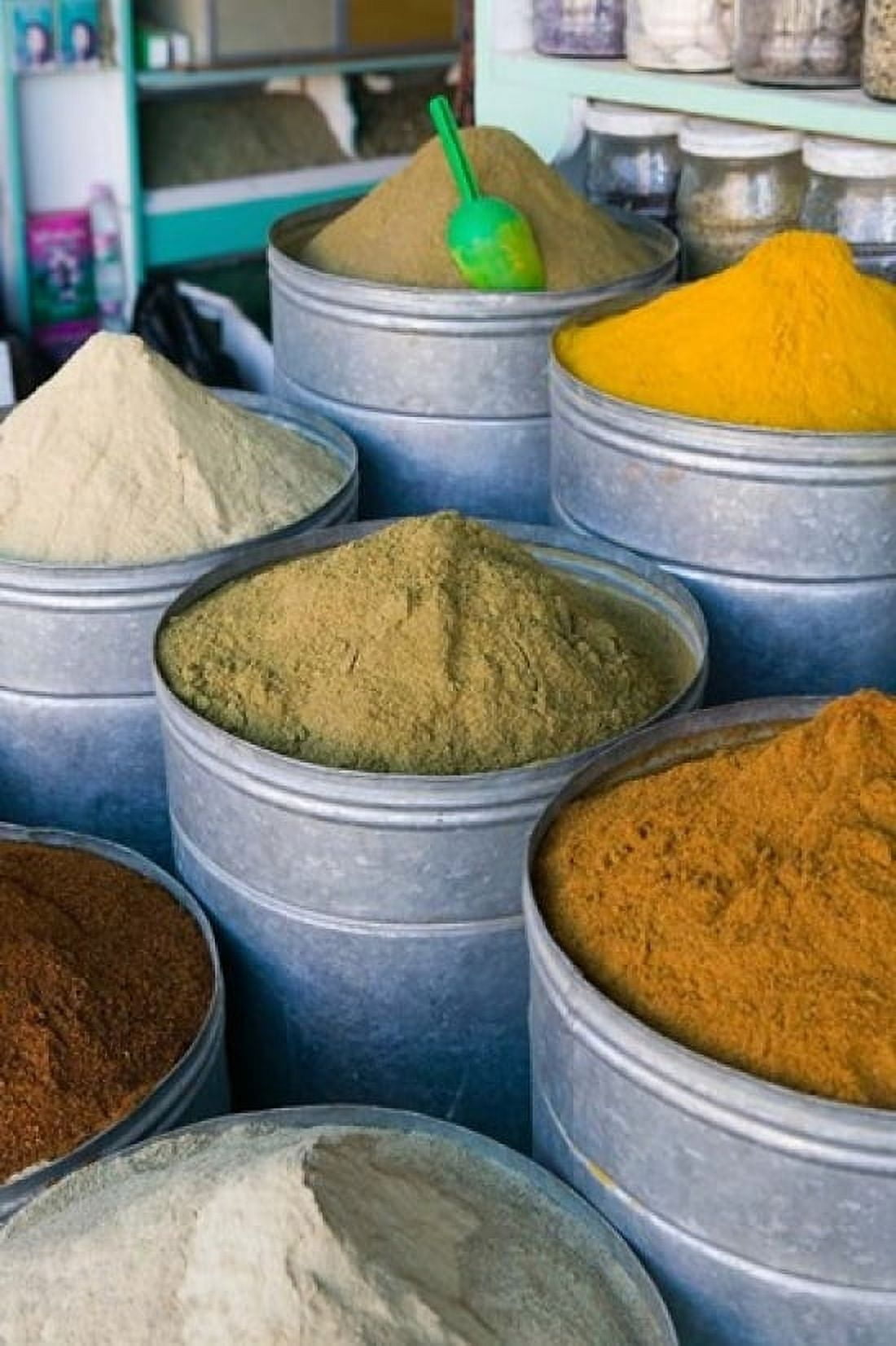 Spices The Souqs of Marrakech Marrakech Morocco Canvas Art - Walter Bibikow DanitaDelimont (11 x 17)