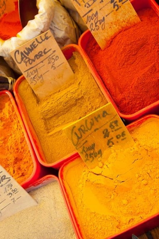 Spices for Sale at a Market Canvas Art - Brian Jannsen DanitaDelimont (24 x 36)