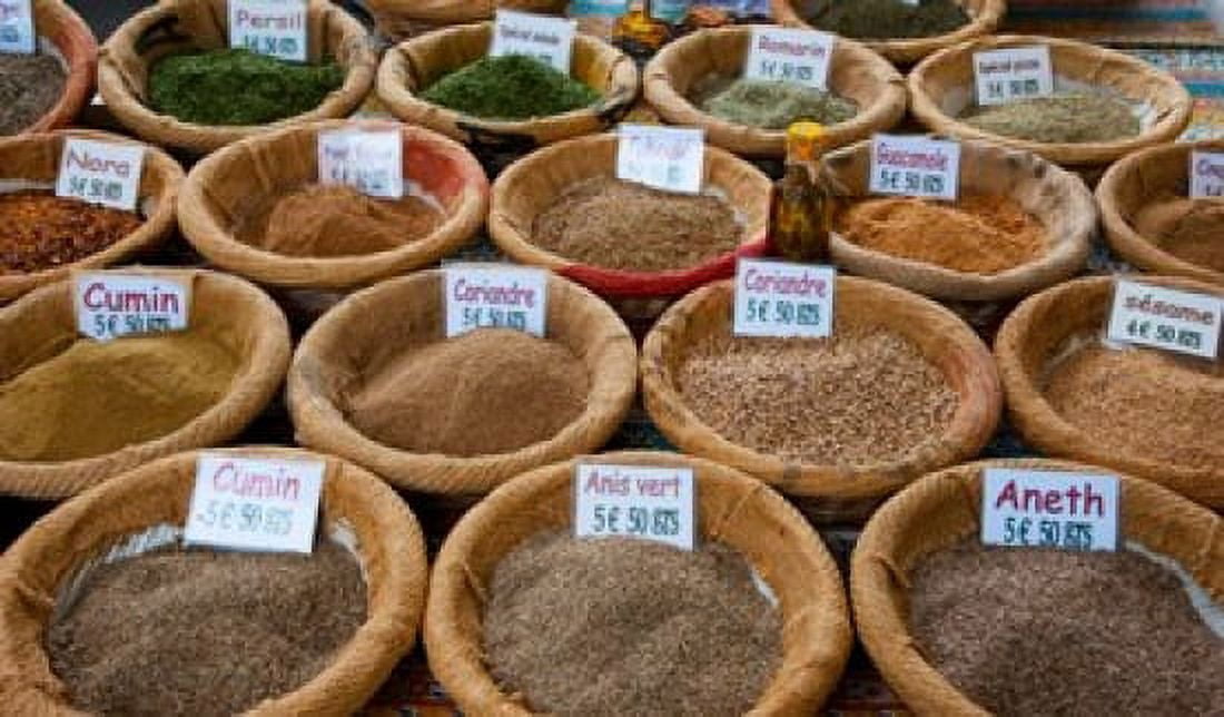 Spices for sale in a weekly market Arles Bouches-Du-Rhone Provence-Alpes-Cote dAzur France Canvas Art - Panoramic Images (36 x 22)
