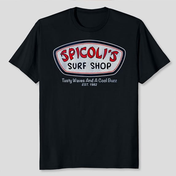 Spicoli shop Surf shop retro vintage 90s summer retro T-Shirt, Men's And Women's Graphic Tee 100% Cotton by TBun, Full Sizes S-5XL