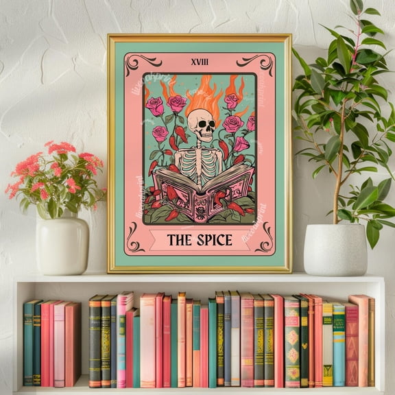 Spicy Book Tarot Wall Art Print, Unframed Paper Poster 8x10in