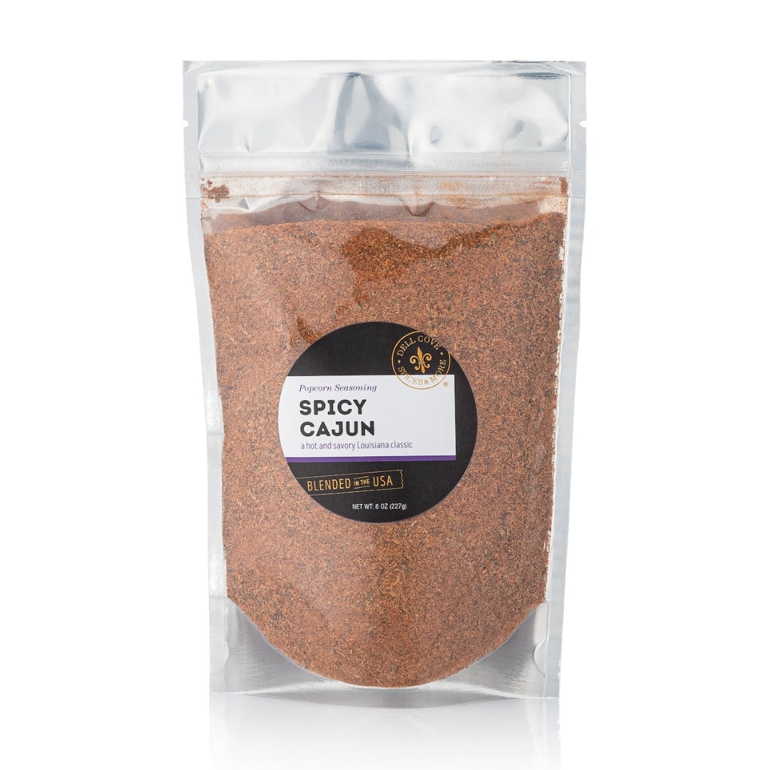 Spicy Cajun Low Sodium Vegan Popcorn Seasoning - Best Popcorn Spices for a Kick - Dell Cove Spices, Half Pound