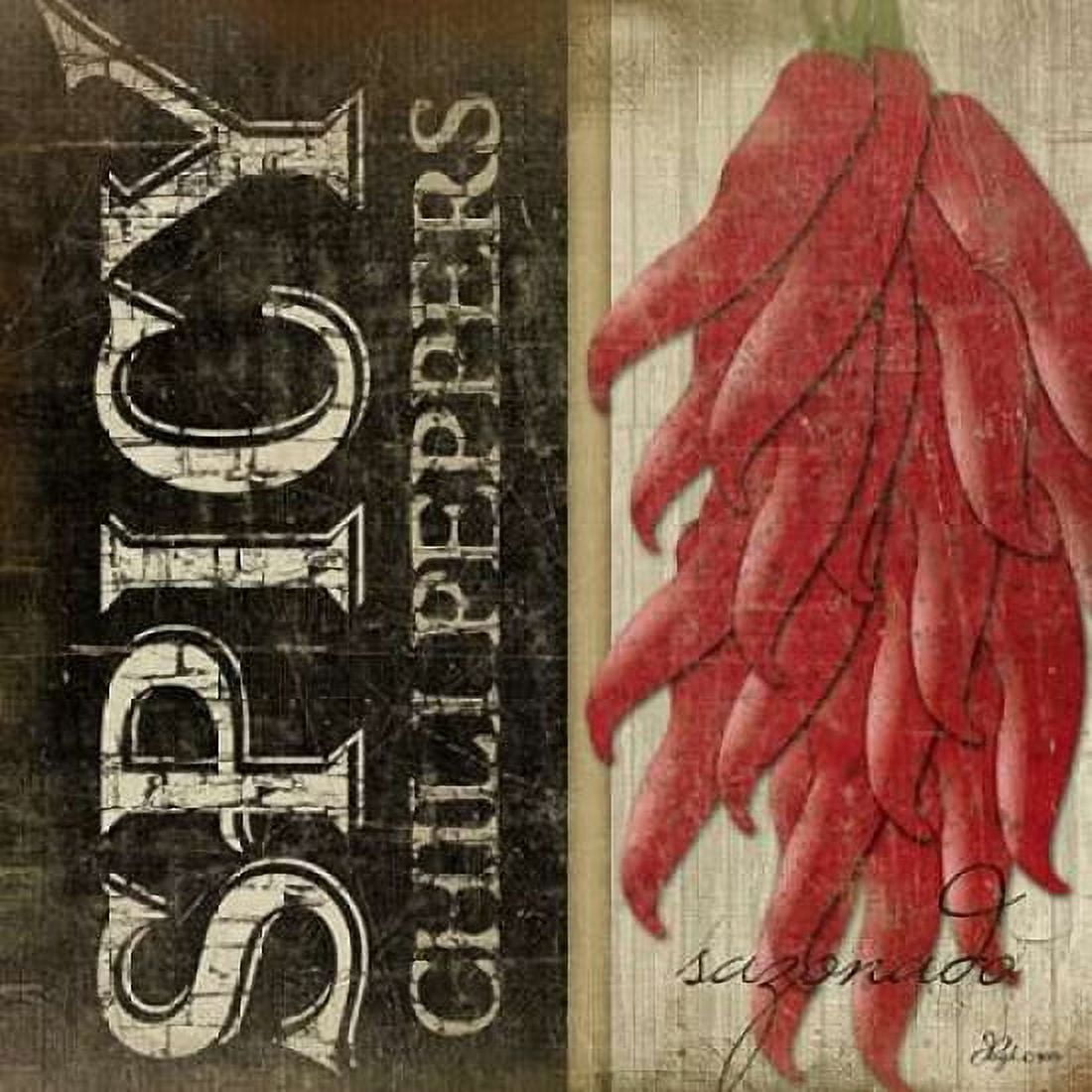 Spicy Chili Peppers Canvas Art - Jennifer Pugh (24 x 24)