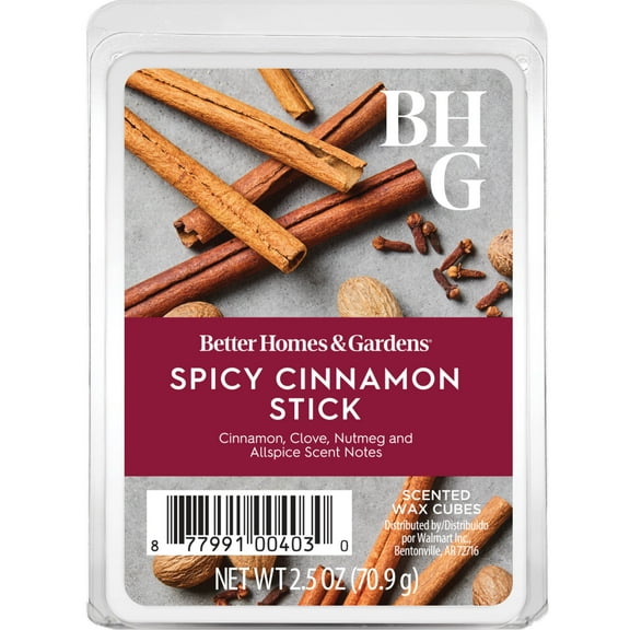 Spicy Cinnamon Stick Scented Wax Melts, Better Homes & Gardens, 2.5 oz (1-Pack)