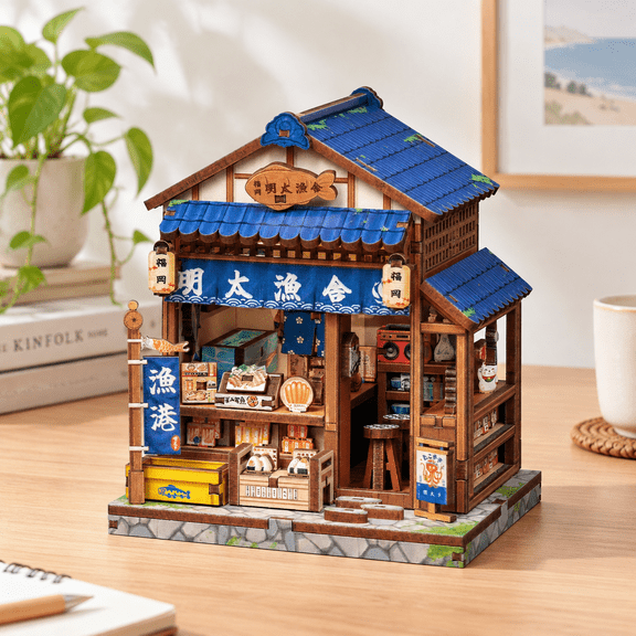 Spicy Cod Roe Hut DIY Miniature Dollhouse Kit Palm Size 129 Piece Building Craft