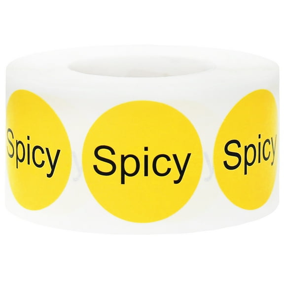 Spicy Deli Grocery Store Food Yellow Labels | 1" Round - 500 Pack