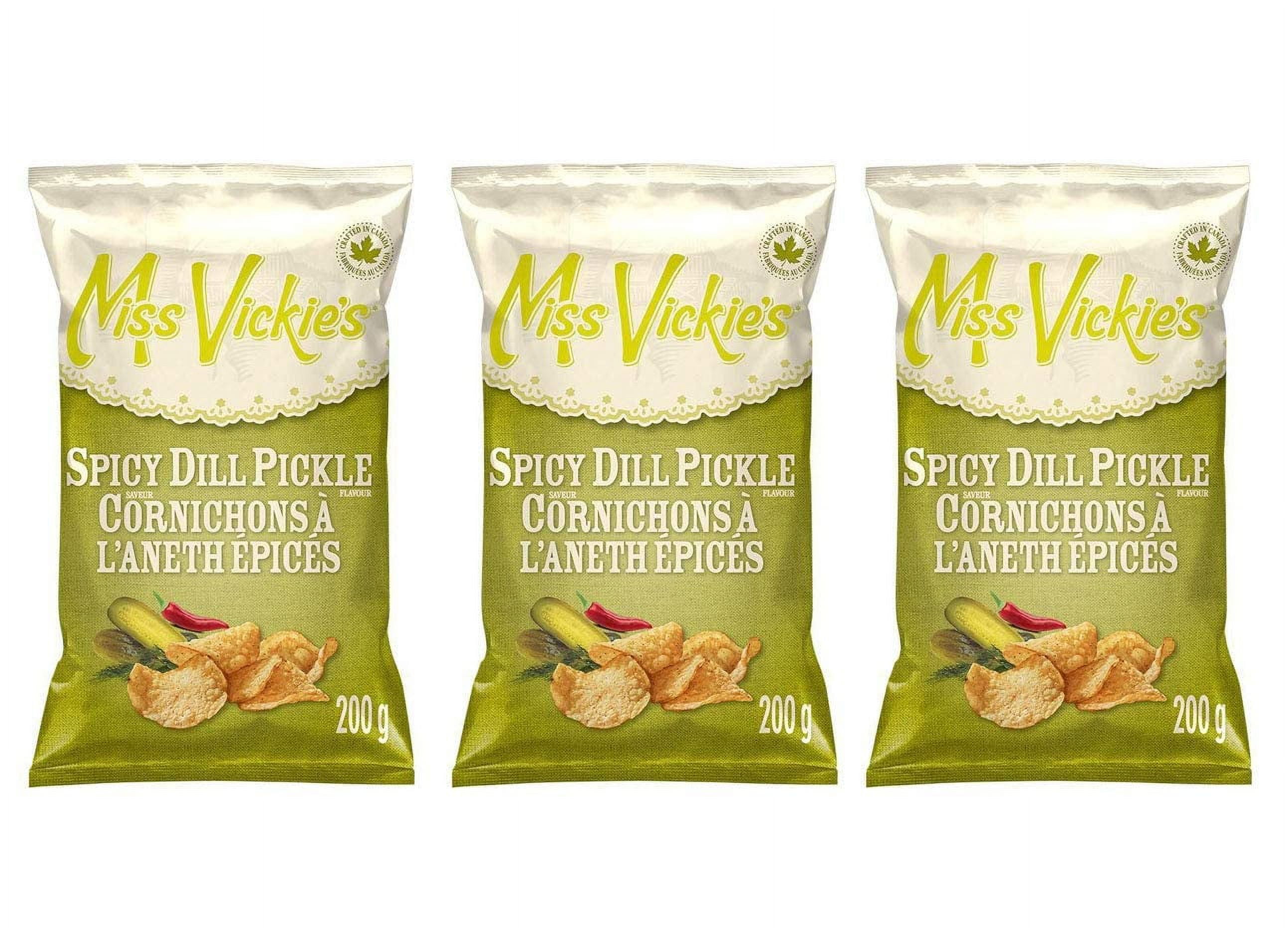 Spicy Dill Pickle Kettle Cooked Potato Chips, 200g/7 oz, Pack of 3 ...