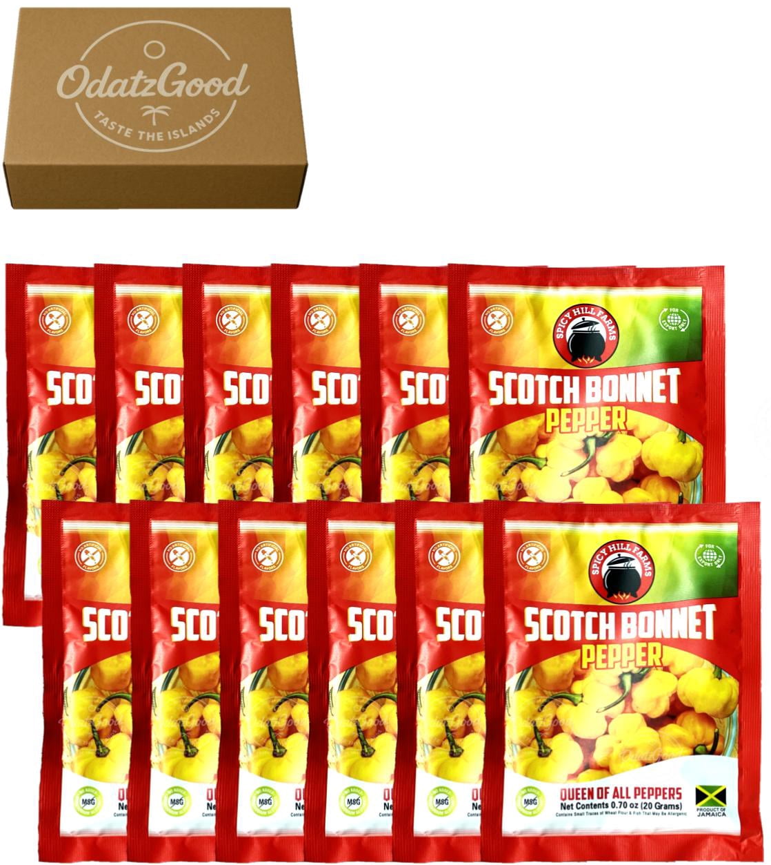 Spicy Hill Scotch Bonnet Pepper 0.7oz (20g) 12-Pack – Product of Jamaica – Curated & Packaged by ODatzGood
