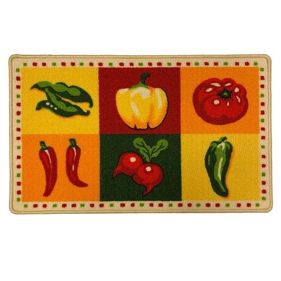 Spicy Hot Chili Pepper Kitchen Rug Mat, Multi, 18x30 Inches