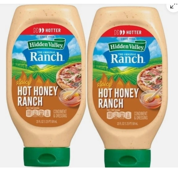 Spicy Hot Honey Ranch Condiment and Dressing, 2 Bottles, 20 oz