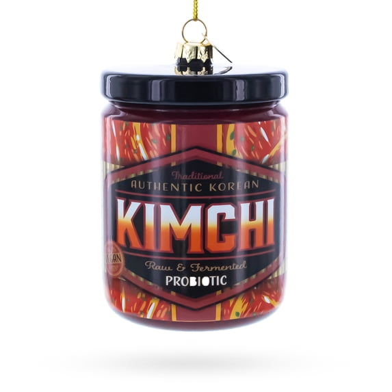 Spicy Kimchi Jar Glass Christmas Ornament