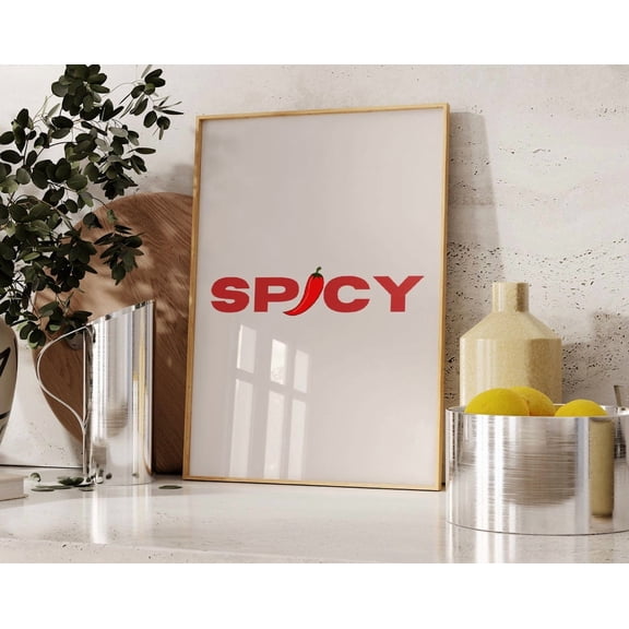 Spicy Kitchen Print Kitchen Decor Colorful Wall Art Bold Retro Wall Art Dorm Room Print Y2K Poster Aesthetic Trendy Modern Print Wall Art Modern Wall Decor