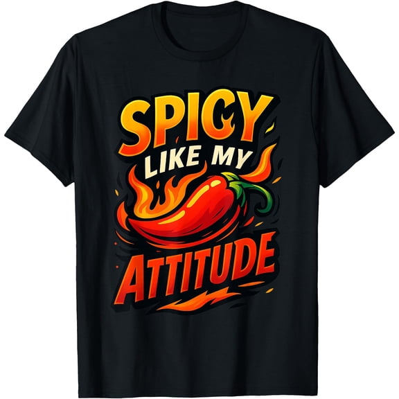 Spicy Like My Attitude Funny Vector Artwork T-Shirt
