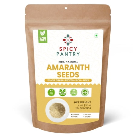 Spicy Pantry Whole Amaranth Seeds – 100% Natural, Resealable Bag (4oz)