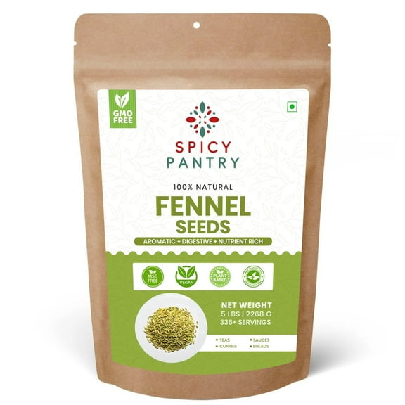 Spicy Pantry Whole Fennel Seeds 5lbs, 100% Natural Spice, Ideal for Cooking, Baking & Teas