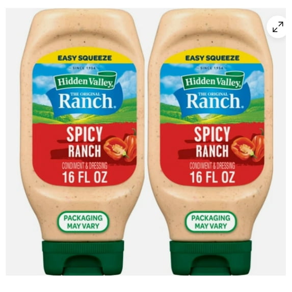 Spicy Ranch Condiment and Dressing, 2 Bottles, 16 Oz Each