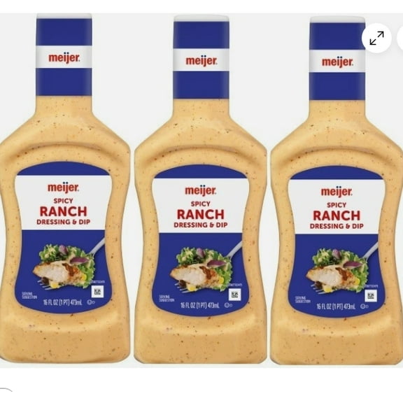 Spicy Ranch Dressing, 3 Bottles, 16 oz Each