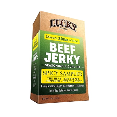 Lucky Jerky DIY Jerky Seasoning and Cure Kit - Spicy Sampler DIY Seasoning Kit