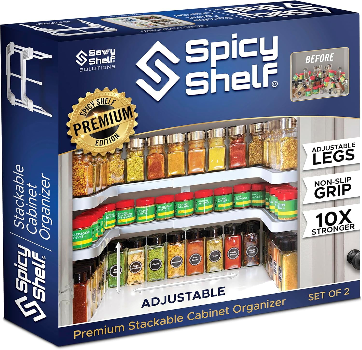 Spicy Shelf 3.0 Expandable 2 Tiered Spice Rack Organizer for