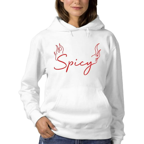 Spicy Slogan W Fire Hoodie Women -Image by Shutterstock, Female 5X-Large