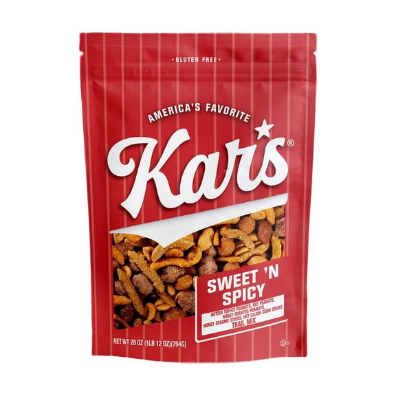Spicy Trail Mix Ndash Resealable Pouch Pack Of 1 Kar Rsquo S Nuts Gluten-Free Snack Sweet N 28 Oz