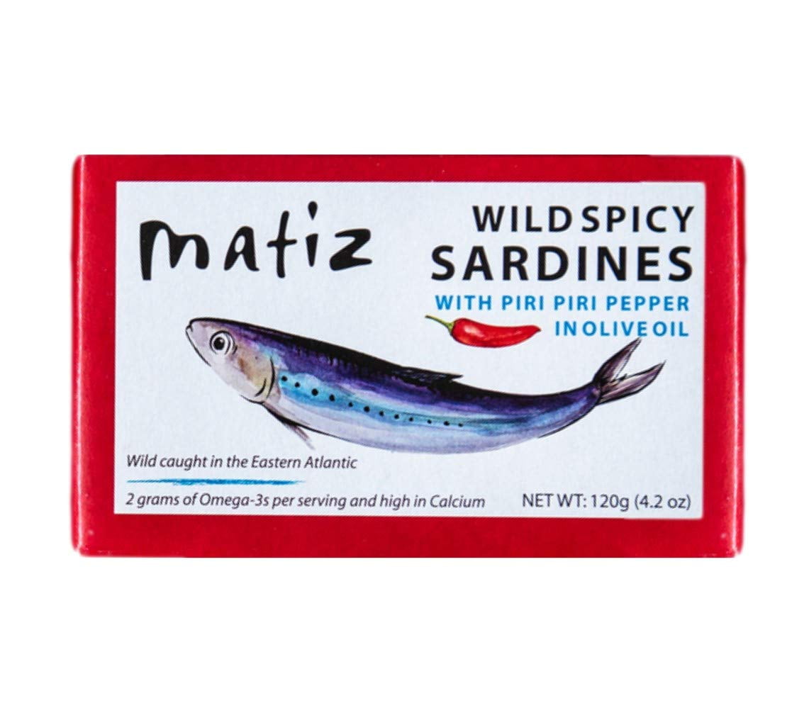 Spicy Wild Spanish Sardines in Olive Oil and Piri Piri Pepper, 4.2 oz