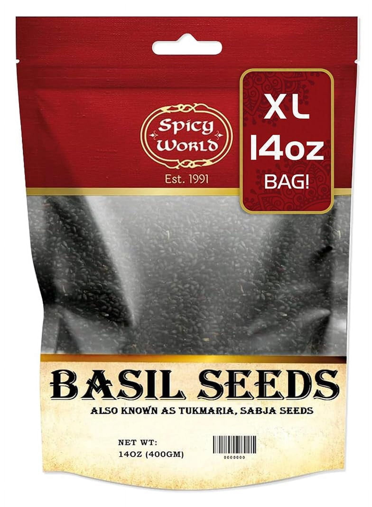 Spicy World Basil Seeds 14 Ounce MVR1 Bag - Tukmaria, Sabja Seeds ...