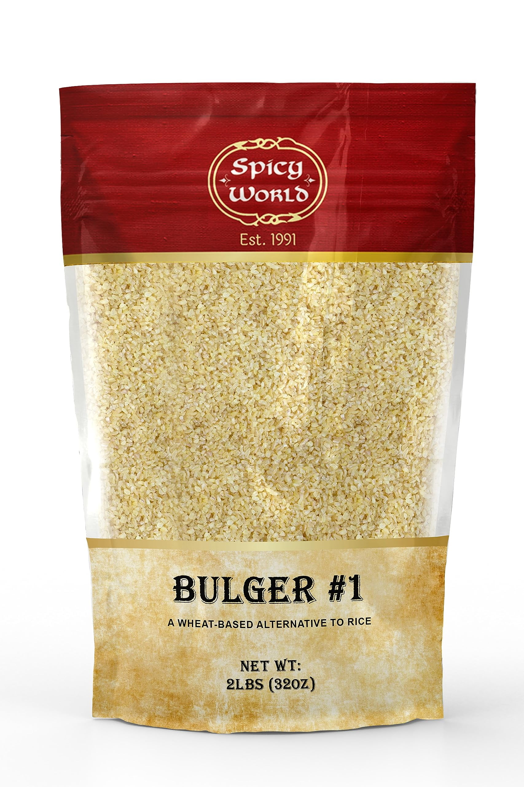 Spicy World Bulgur Cracked Wheat Fine #1, 2 LB Bag (32oz) | Excellent ...