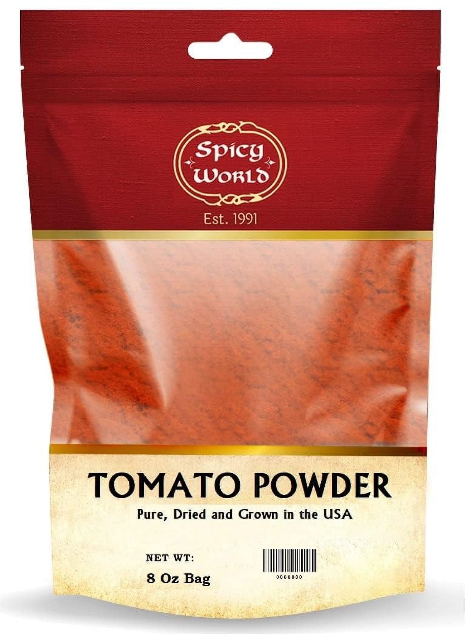 Spicy World Pure Dried STF9 Tomato Powder 8oz Bag USA Grown, Dried Tomatoes Made Into a Powder