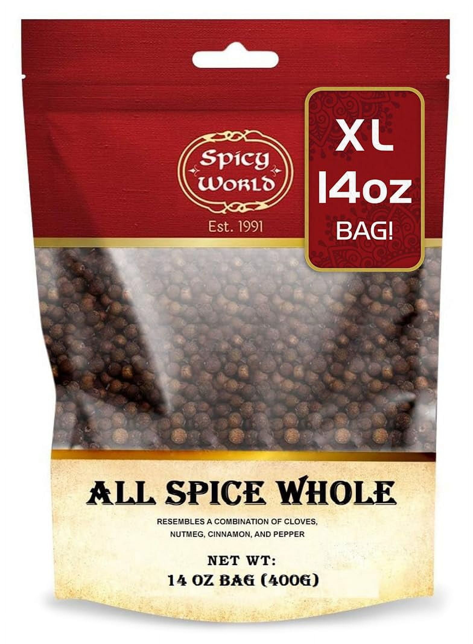 Spicy World Whole Allspice YPF5 Berries 14 Oz Resealable Bag All