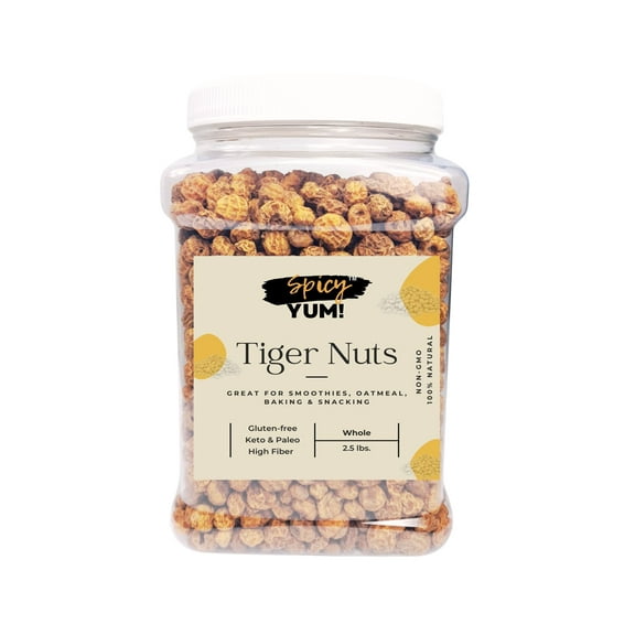 Spicy Yum! Whole Tiger Nuts 2.5 lbs Raw, All-Natural Superfood Snack High Fiber, Gluten-Free, Paleo, Keto, Non-GMO, Great for Smoothies, Baking & Snacking